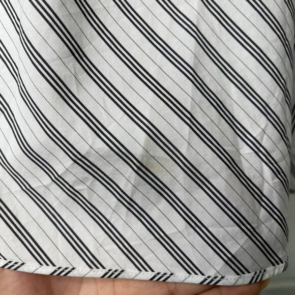 NWT A.L.C. Women's White Black Striped Wrap Asymmetrical Skirt Size 8 - Picture 13 of 15